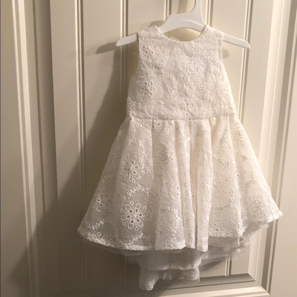 Bardot White Eyelet Lace Formal Dress for Girls